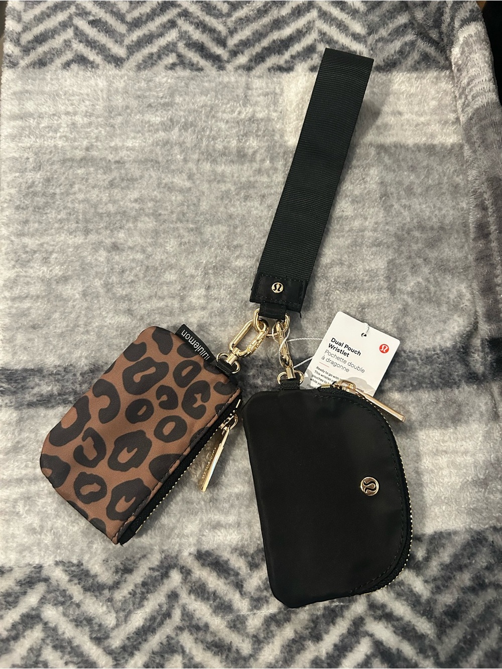 Lululemon Leopard Dual Pouch Wristlet